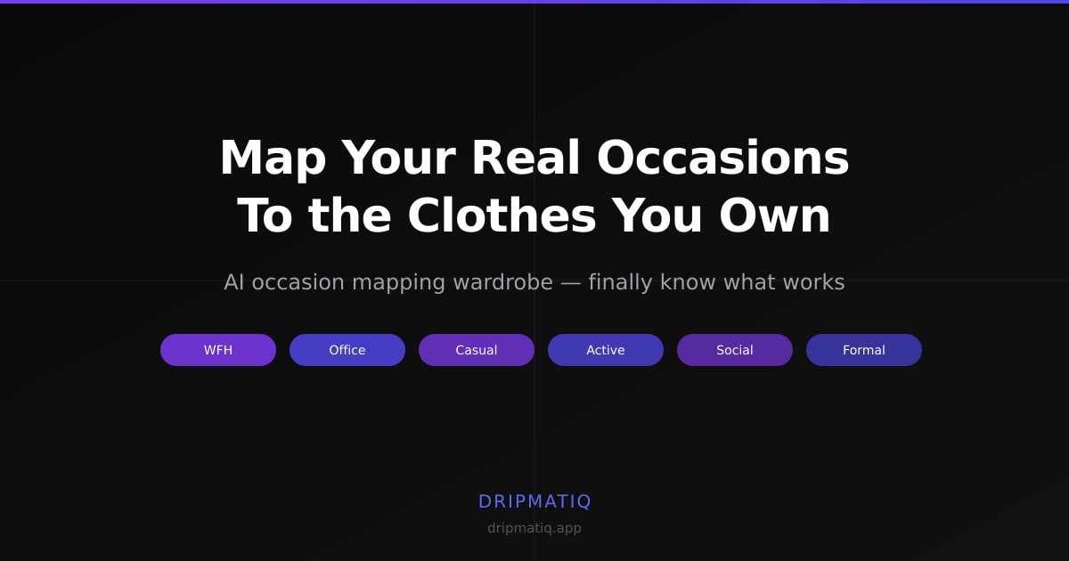 A calendar week with outfit icons mapped to each day showing occasion-based wardrobe planning