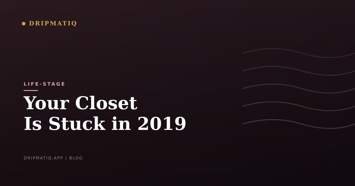 A split closet showing office wear on one side and cozy work-from-home clothes on the other